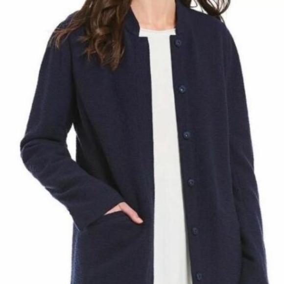 SOLD Eileen Fisher Jacket Sz L Textural Tencel - Picture 7 of 8